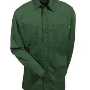 Carhartt Men's Long Sleeve Forest Green S267 Lightweight Cotton Chest Pockets